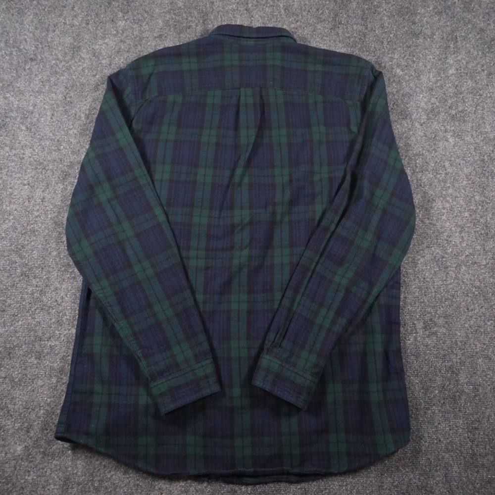 LL Bean Scotch Plaid Flannel Shirt Mens LT Tall Green Plaid Button Down Cozy - Picture 4 of 10